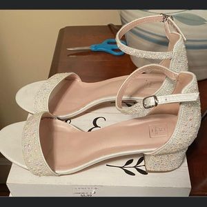 White glittery block heels!